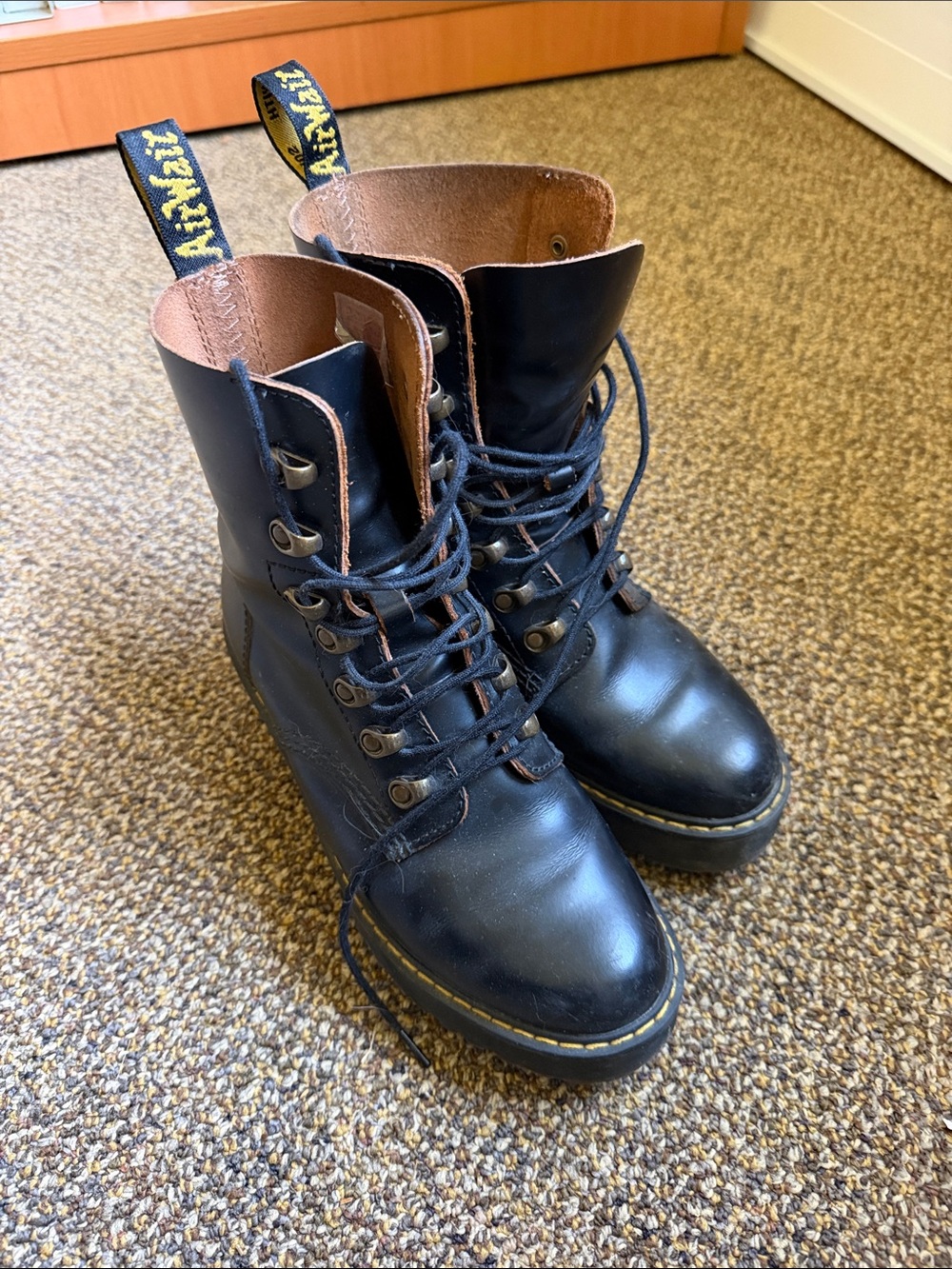 Black Dr Marten’s lace up heeled boot